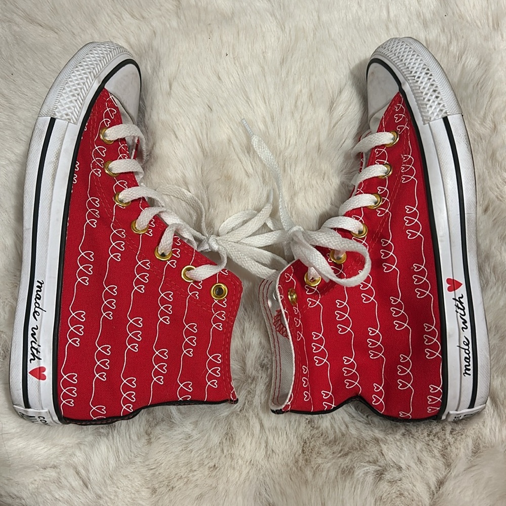 Red High Top Converse - Picture 4 of 7